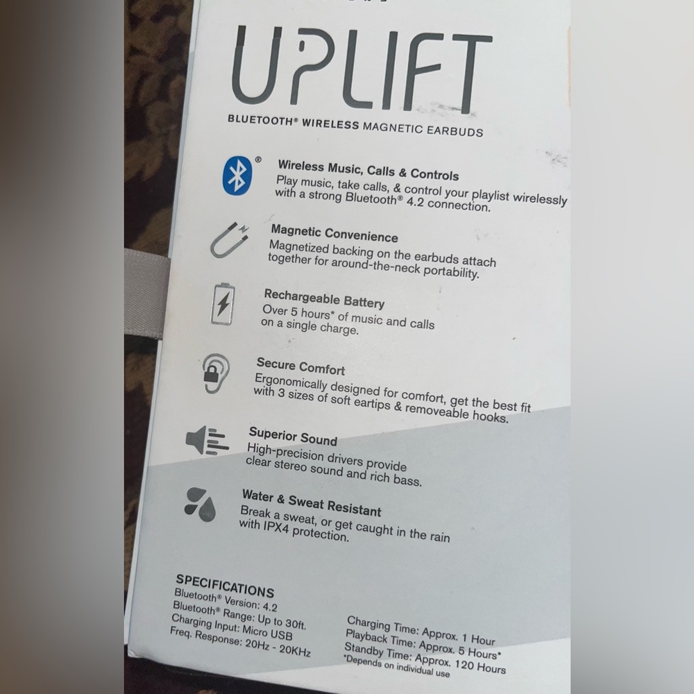 New in Box, Mercury Innovations UpLift Bluetooth Wireless Magnetic Earbuds - Picture 2 of 5